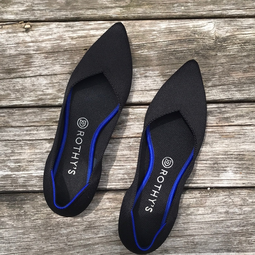 Rothy's Black Pointed-Toe Flats